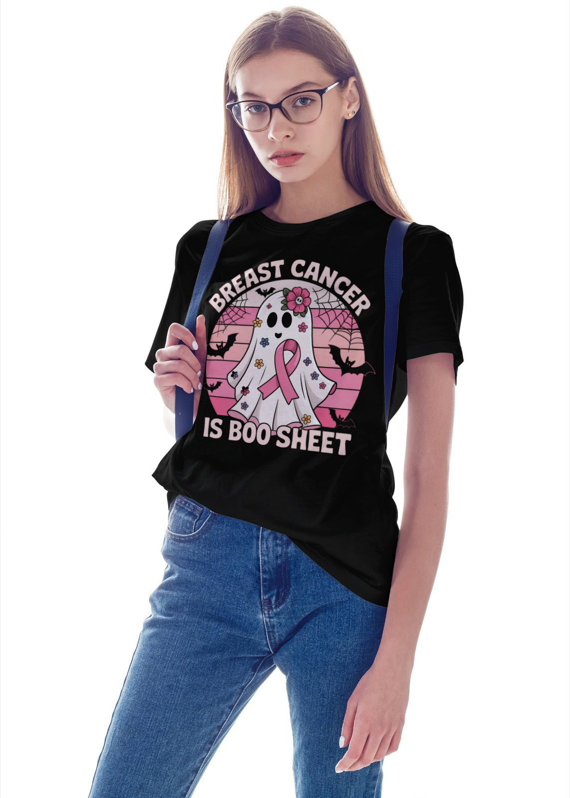 Breast Cancer Is Boo Sheet Tee | Breast Cancer Awareness Pink Ghost T-Shirt | Funny Pink Ribbon October Support Shirt | Survivor Gift