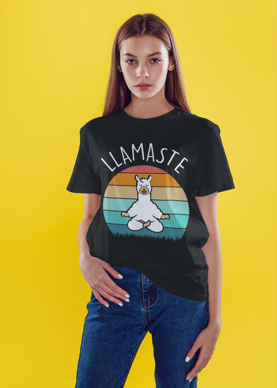 Llamaste Yoga T-Shirt | Funny Yoga Humor Graphic Tee | Cute Llama Meditation Shirt | Wellness & Mindfulness Top for Yogis