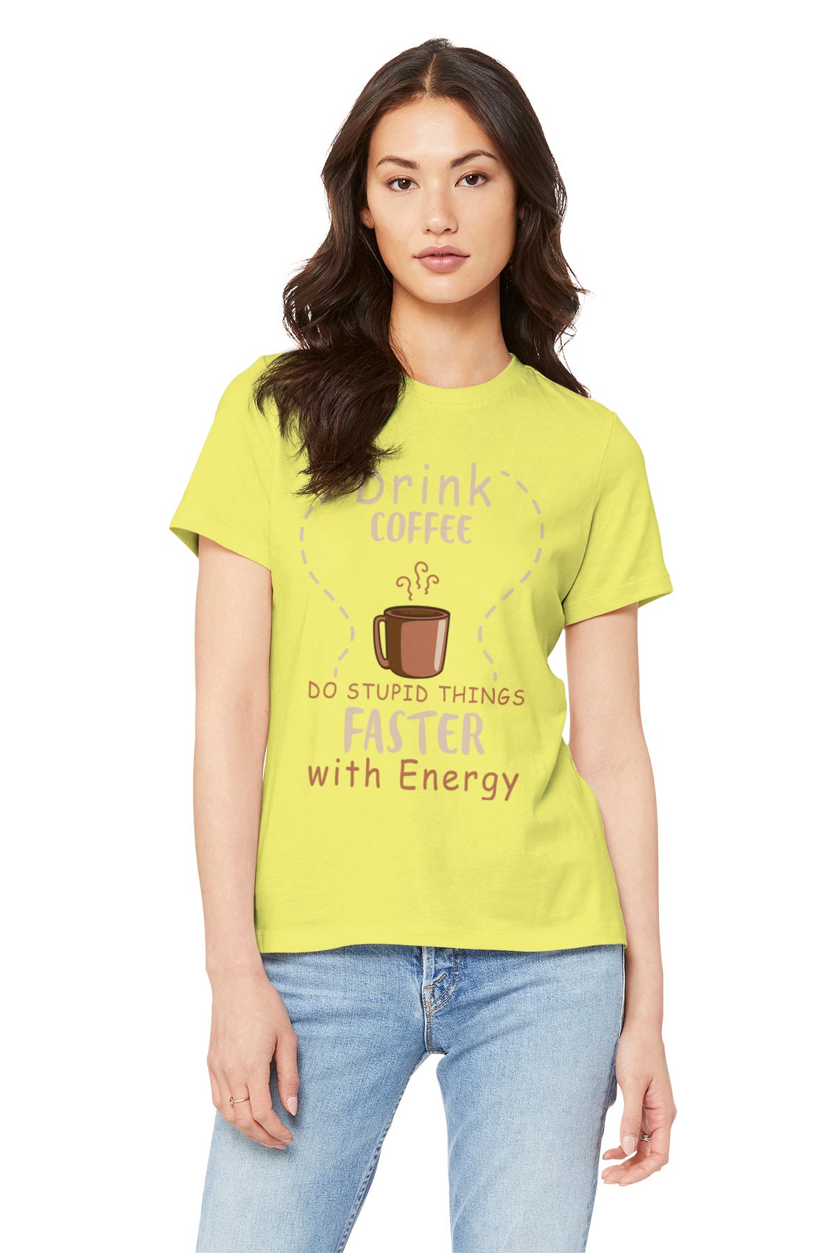 Drink Coffee Do Stupid Things Faster T-Shirt | Funny Caffeine Lover Tee | Sarcastic Coffee Addict Shirt | Office Humor Graphic Top