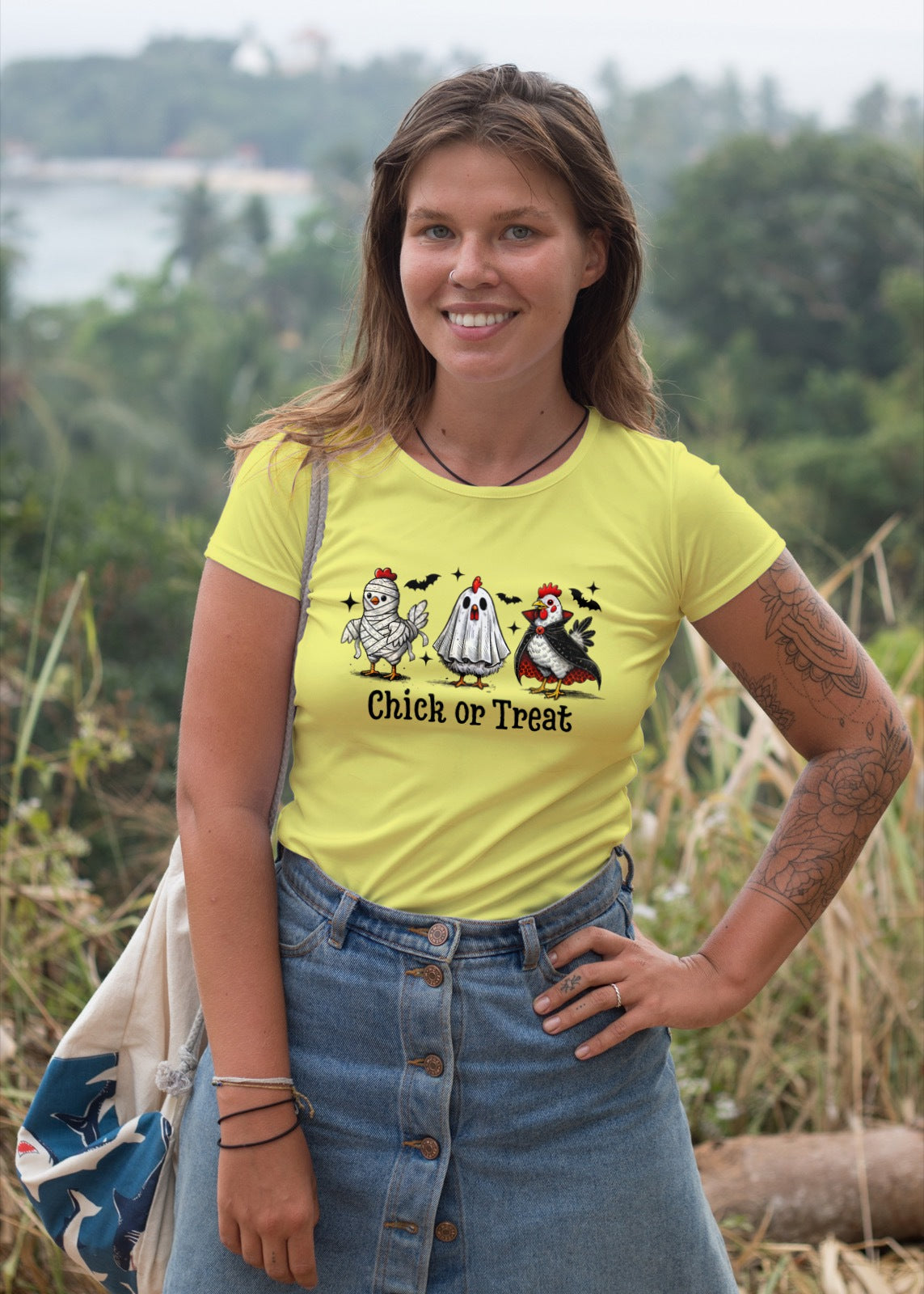 Chick or Treat Halloween T-Shirt | Cute Baby Chicks in Costumes Tee | Funny Trick or Treat Shirt | Fall Pumpkin Patch & Spooky Season Top