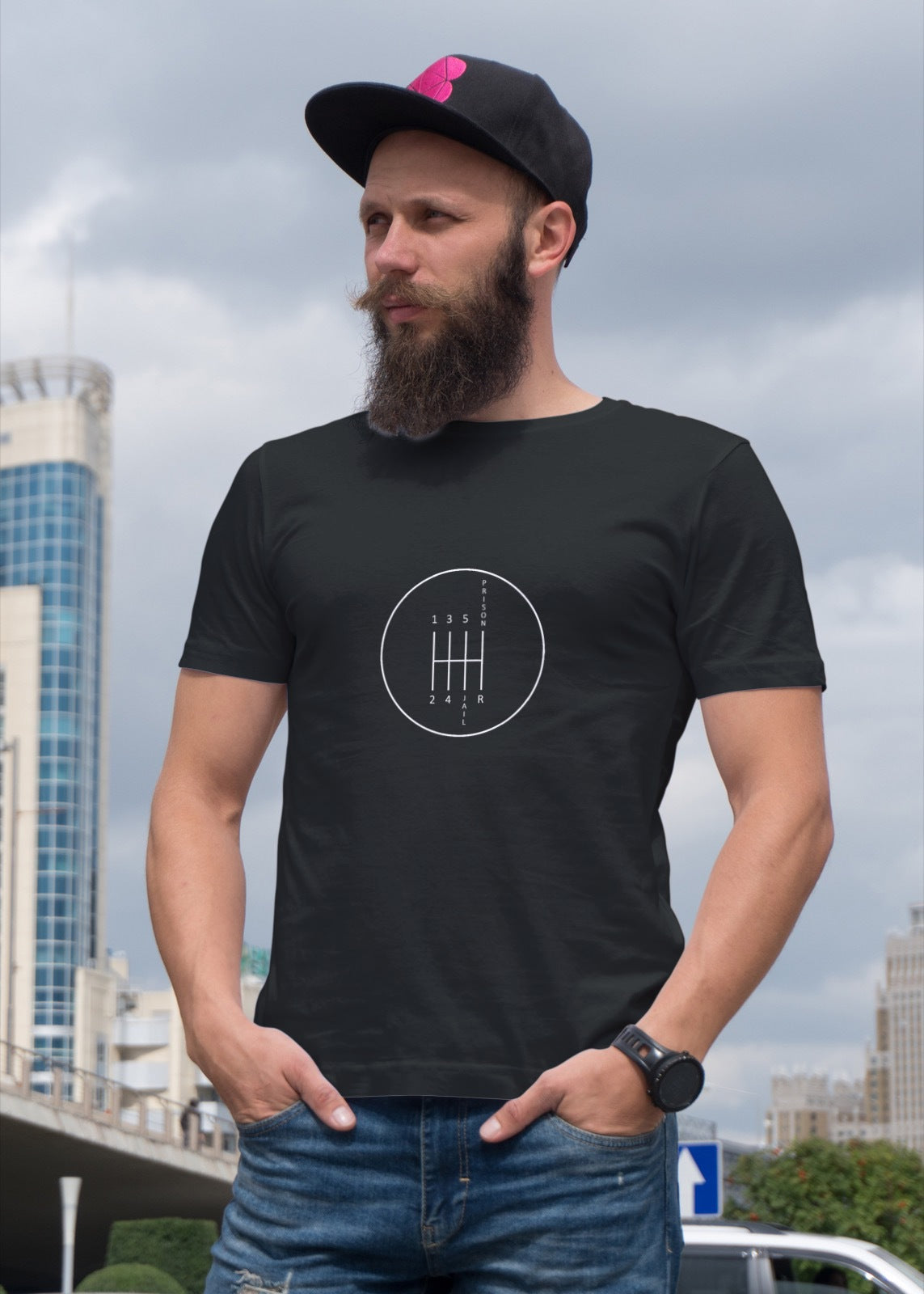 Stick Shift Jail & Prison T-Shirt – Funny Gear Shifter Shirt, Sarcastic Car Enthusiast Graphic Tee for Manual Transmission Drivers