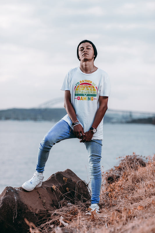 I’d Rather Be Gaming T-Shirt | Funny Gamer Graphic Tee | Video Game Player Shirt | Gaming Lifestyle & Streamer Merch