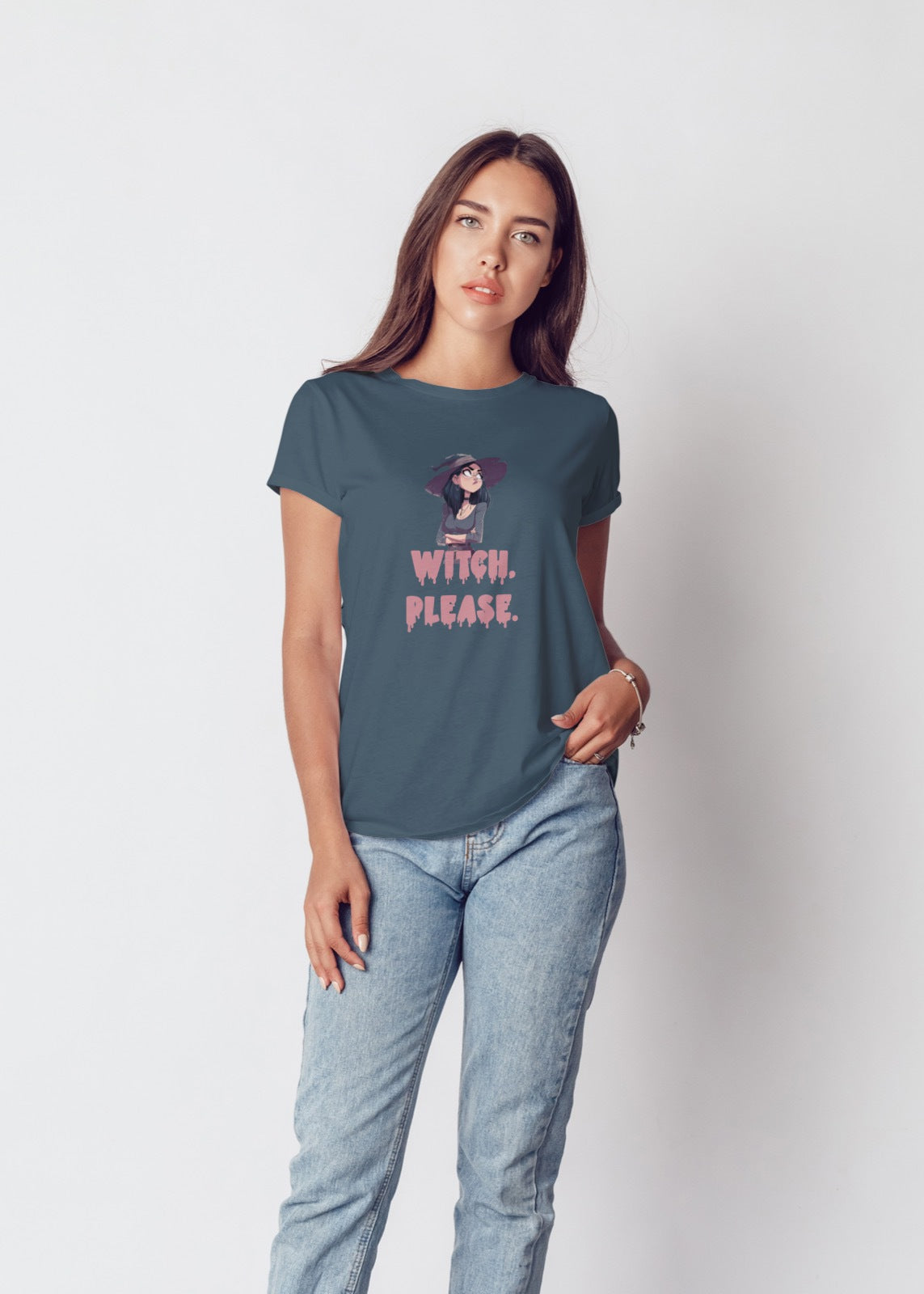 Witch Please T-Shirt – Cute Witch Halloween Shirt, Funny Sarcastic Spooky Season Tee for Women & Men