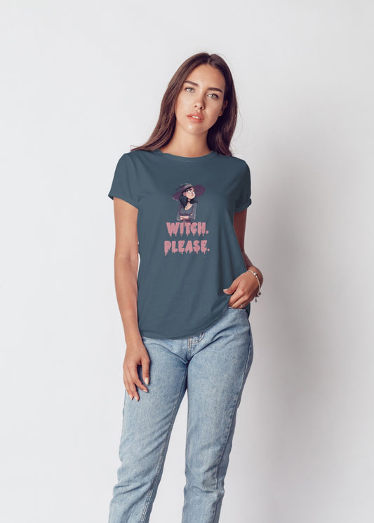 Witch Please T-Shirt – Cute Witch Halloween Shirt, Funny Sarcastic Spooky Season Tee for Women & Men